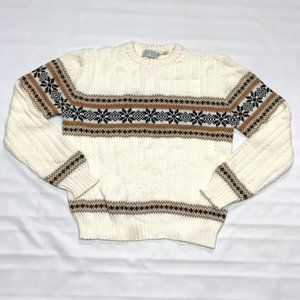 VTG Rob Winter Nordic Design Cable Knit Acrylic Pullover Sweater Mens Medium